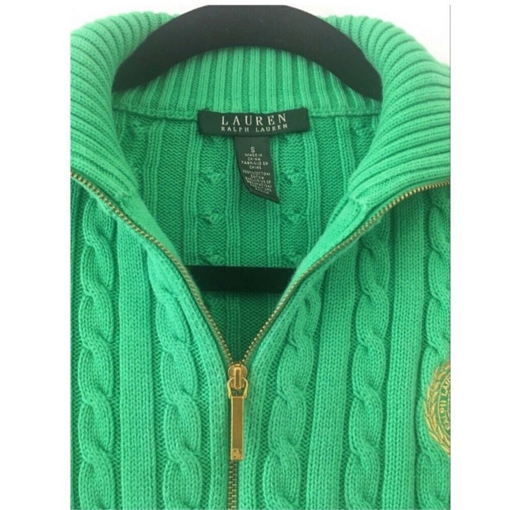 Lauren Ralph Lauren Big Logo Women’s Zip Up Sweater Size S (6) - Picture 3 of 5